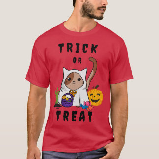 Schattigee kat in een Halloween kostuum T-shirt