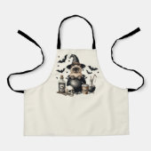 Schattigee kat in een ketel Halloween Schort (Voorkant)