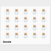 Schattigee kat in een zak ronde sticker (Vel)