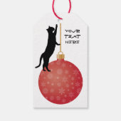 Schattigee Kat in Mischief Christmas Custom Cadeaulabel (Achterkant)