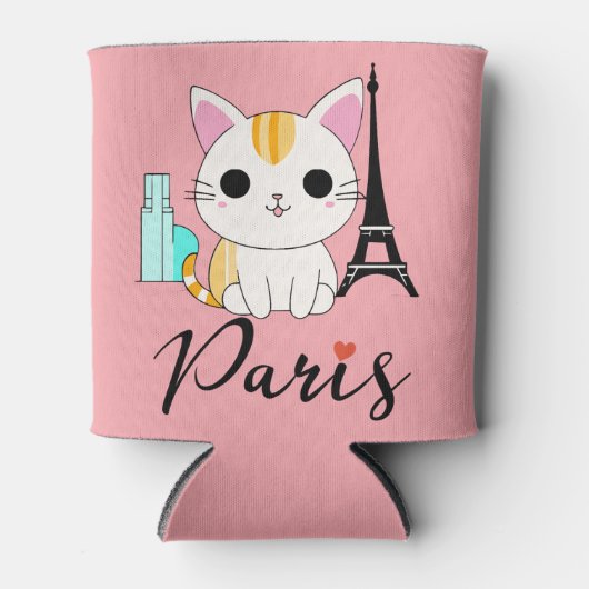 Schattigee kat in Parijs Blikjeskoeler (Voorkant)