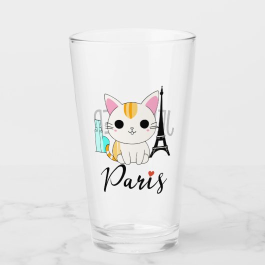 Schattigee kat in Parijs Glas (Voorkant)
