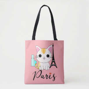 Schattigee kat in Parijs Tote Bag