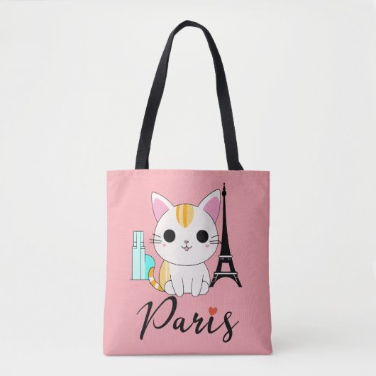 Schattigee kat in Parijs Tote Bag (Voorkant)