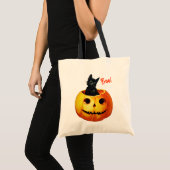 Schattigee kat in pompoen Halloween Tote Bag (Voorkant (product))