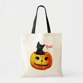 Schattigee kat in pompoen Halloween Tote Bag