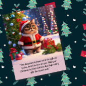 Schattigee kat in Santa Claus Outfit Kerst Briefka Briefkaart