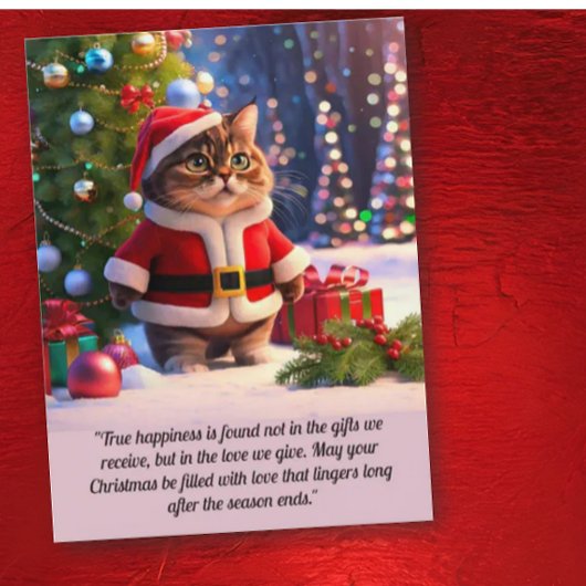 Schattigee kat in Santa Claus Outfit Kerst Briefka Briefkaart