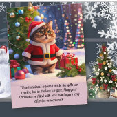 Schattigee kat in Santa Claus Outfit Kerst Briefka Briefkaart