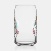 Schattigee kat in sneeuwspullen met sneeuwpopkunst blikvorm glas (Rechts)