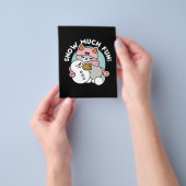 Schattigee kat in sneeuwspullen met sneeuwpopkunst flyer (Hand)