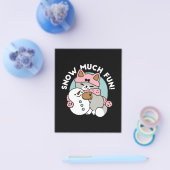 Schattigee kat in sneeuwspullen met sneeuwpopkunst flyer (Enkel)