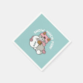 Schattigee kat in sneeuwspullen met sneeuwpopkunst servet (Hoek)