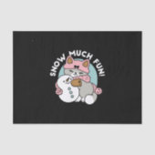 Schattigee kat in sneeuwspullen met sneeuwpopkunst tissuepapier (Voorkant)