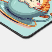 Schattigee kat in Teacup Kawaii Gezellige Kunst Bureaumat (Hoek)