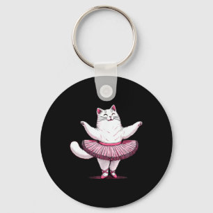 Schattigee kat in tutu ballet dansen Mannen vrouwe Sleutelhanger
