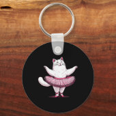 Schattigee kat in tutu ballet dansen Mannen vrouwe Sleutelhanger (Voorkant)