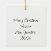 Schattigee kat in venster van bloemen gepersonalis keramisch ornament (Achterkant)