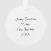 Schattigee kat in venster van bloemen gepersonalis ornament (achterkant)