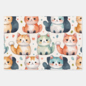 Schattigee kat inpakpapier, kat cadeauverpakking,  inpakpapier vel (Voorkant 3)