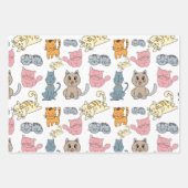 Schattigee kat inpakpapier, kat cadeauverpakking,  inpakpapier vel (Voorkant)