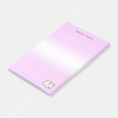 Schattigee kat kat kleurrijke gradiënt Gepersonali Post-it® Notes (Schuin)