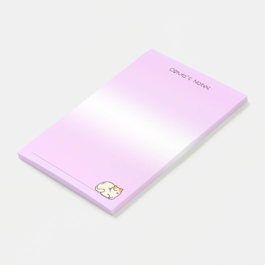 Schattigee kat kat kleurrijke gradiënt Gepersonali Post-it® Notes (Schuin)