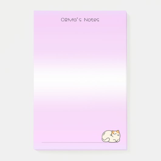 Schattigee kat kat kleurrijke gradiënt Gepersonali Post-it® Notes (Voorkant)