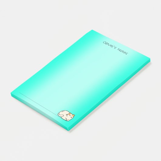Schattigee kat kat kleurrijke gradiënt Gepersonali Post-it® Notes (Schuin)