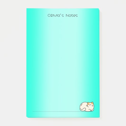 Schattigee kat kat kleurrijke gradiënt Gepersonali Post-it® Notes (Voorkant)
