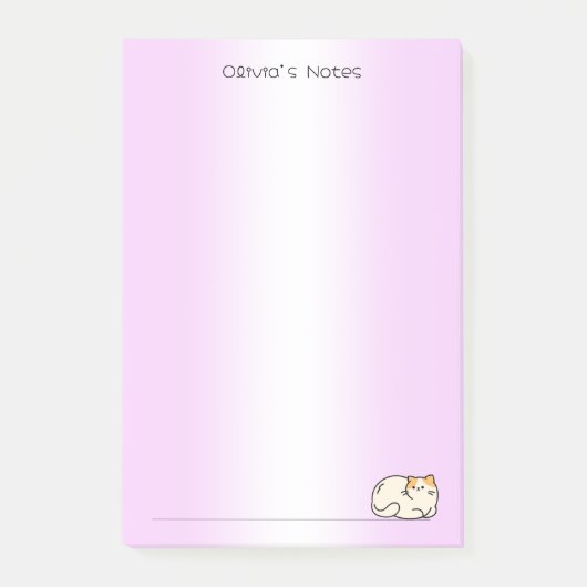 Schattigee kat kat kleurrijke gradiënt Gepersonali Post-it® Notes (Voorkant)