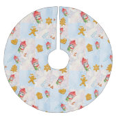 Schattigee Kat kat Santa Gingerbread Xmas Tree Pat Kerstboom Rok (Voorkant)