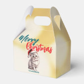 Schattigee Kat kat Santa Xmas Sweet Merry Christma Bedankdoosjes (Voorkant Zijde)