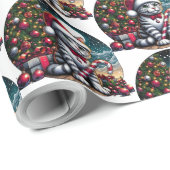 Schattigee kat kerst grillige kitten cadeaupapier (Rol Hoek)