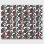 Schattigee kat kerst grillige kitten cadeaupapier (Vlak)