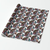 Schattigee kat kerst grillige kitten cadeaupapier (Uitgerold)