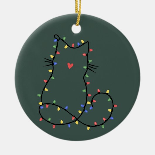 Schattigee Kat Kerst Kat Mam Grappig Xmas Kat Love Keramisch Ornament (Voorkant)