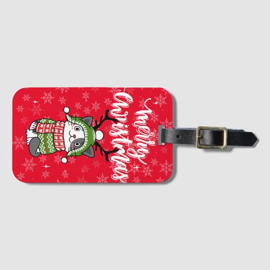 Schattigee kat kerst kous stuffers Galore Bagagelabel (Voorkant (horizontaal))