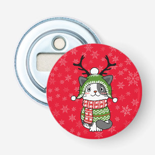 Schattigee kat kerst kous stuffers Galore Button Flesopener