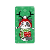 Schattigee kat kerst kous stuffers Galore Etiket (Voorkant)