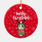 Schattigee kat kerst kous stuffers Galore Keramisch Ornament (Voorkant)