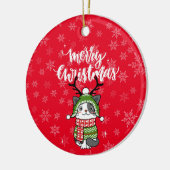 Schattigee kat kerst kous stuffers Galore Keramisch Ornament (Links)