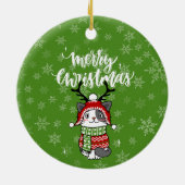 Schattigee kat kerst kous stuffers Galore Keramisch Ornament (Achterkant)