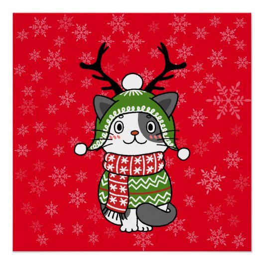 Schattigee kat kerst kous stuffers Galore Perfect Poster (Voorkant)