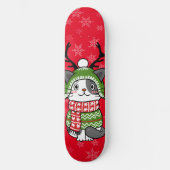 Schattigee kat kerst kous stuffers Galore Persoonlijk Skateboard (Voorkant)