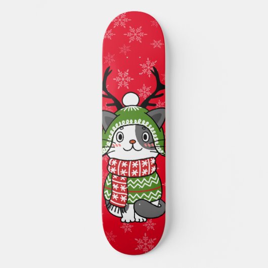 Schattigee kat kerst kous stuffers Galore Persoonlijk Skateboard (Voorkant)