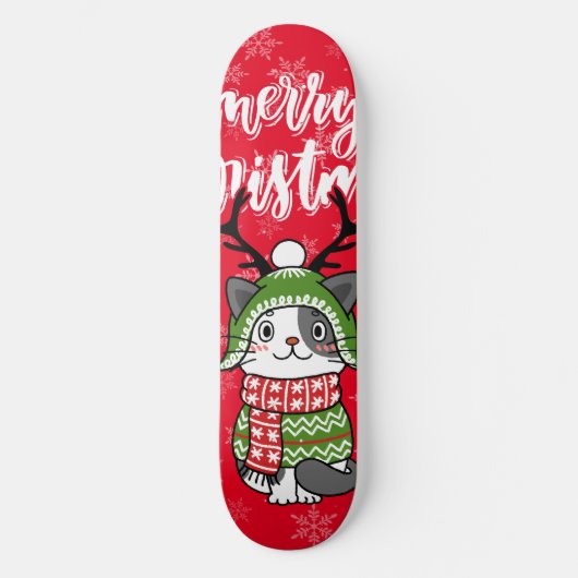 Schattigee kat kerst kous stuffers Galore Persoonlijk Skateboard (Voorkant)
