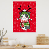 Schattigee kat kerst kous stuffers Galore Poster (Keuken)