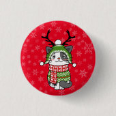 Schattigee kat kerst kous stuffers Galore Ronde Button 3,2 Cm (Voorkant)