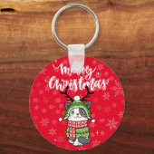 Schattigee kat kerst kous stuffers Galore Sleutelhanger (Achterkant)